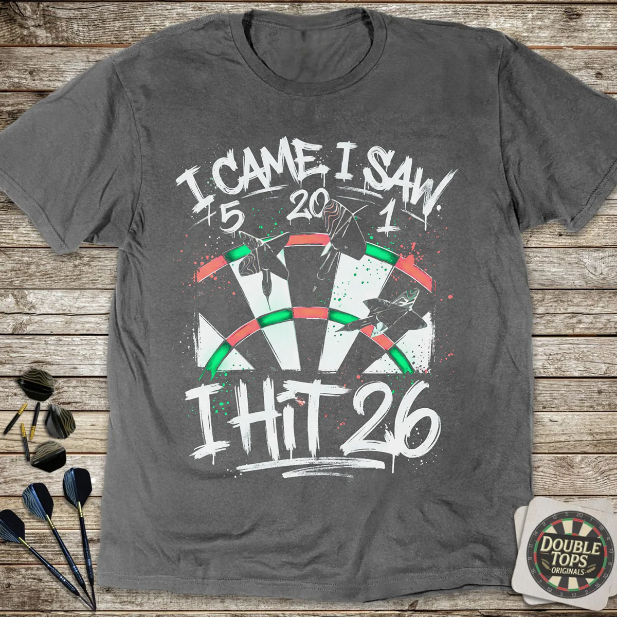 I Came I Saw I Hit 26 Graffiti T-Shirt - Image 2